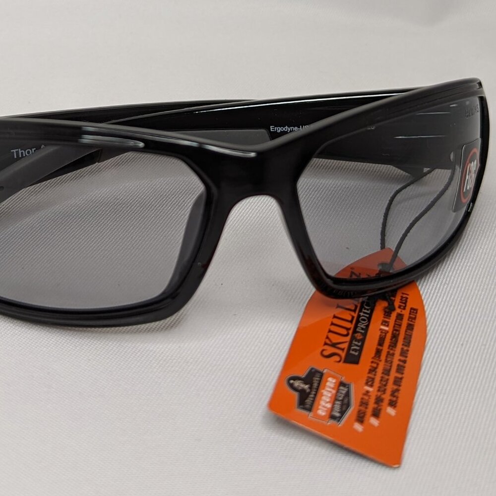 Ergodyne Skullerz THOR Safety Glasses Black Frame AF Indoor/Outdoor Lens — NWT